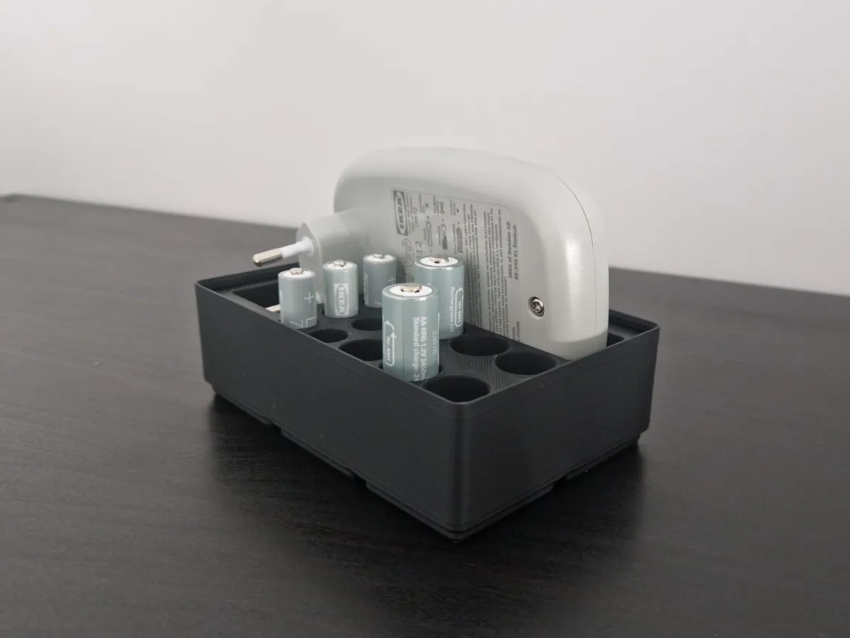 Bac Gridfinity 3x2 pour chargeur de piles IKEA Stenkol