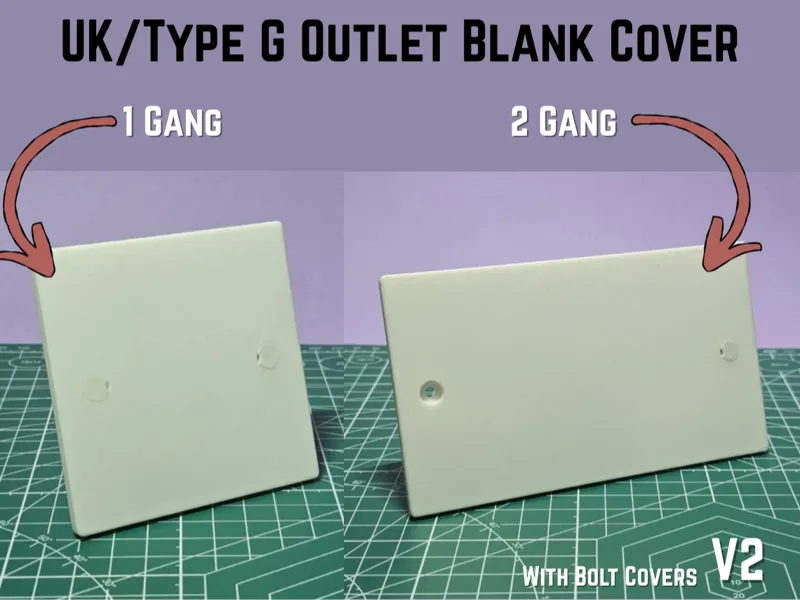 UK/Type G Wall Socket Blank Cover v2