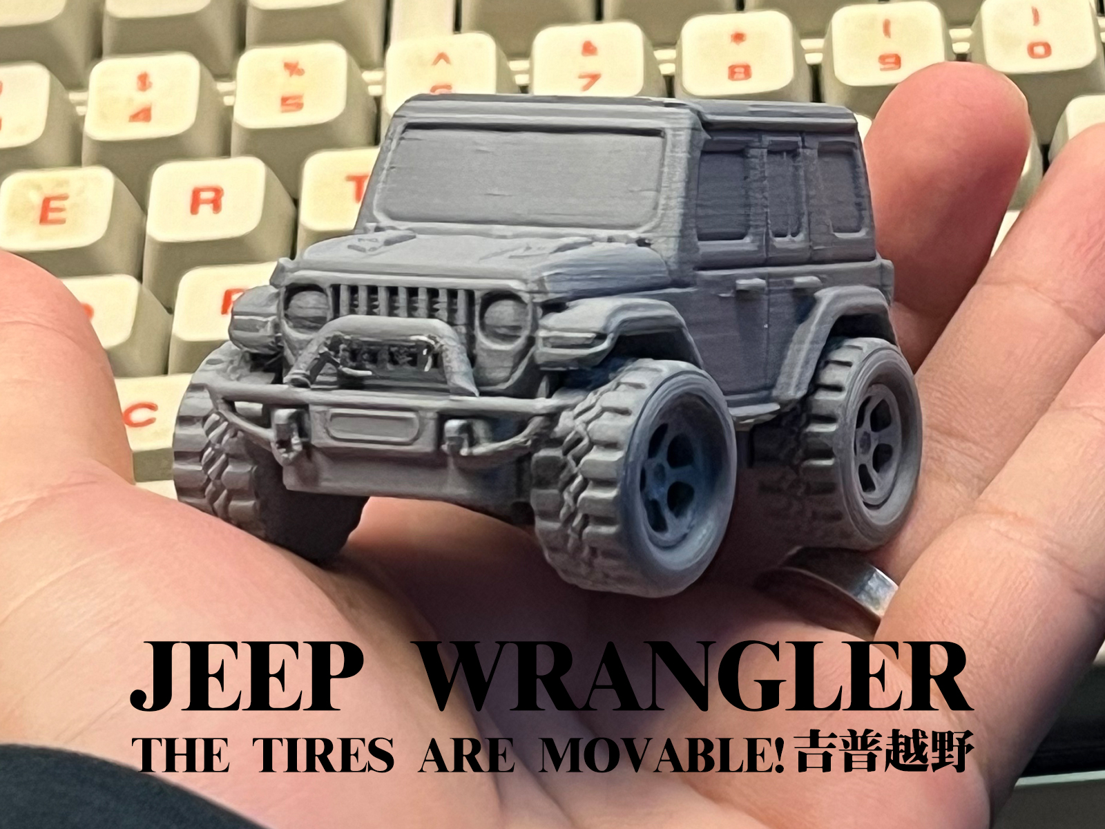 Jeep Wrangler hareketli montaj oyuncak araba (tutkal gerekmez, çok renkli destek)