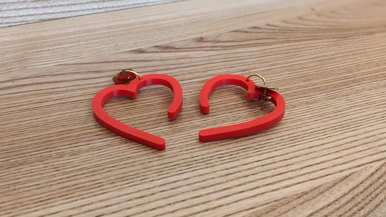 Boucles d’oreilles sur mesure – cœur view 2