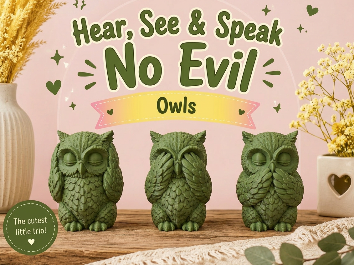 Hear, See & Speak No Evil Owls