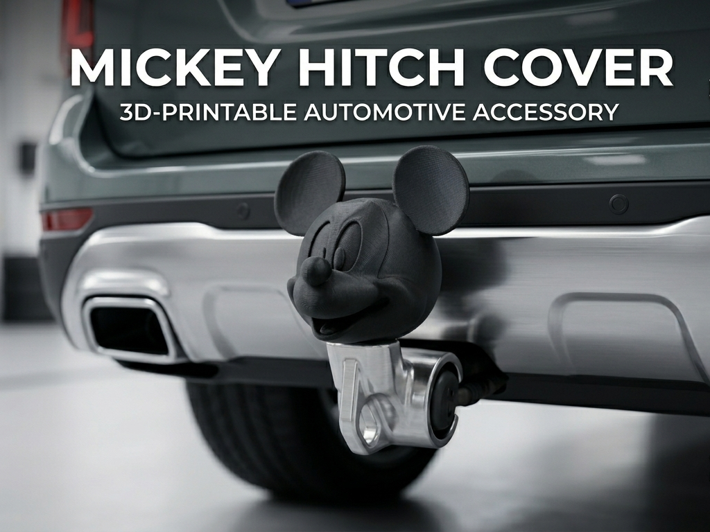 Cartoon Mouse Tow Bar Hitch Cover (50mm Standard)