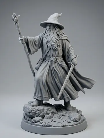 Figura decorativa: Gandalf the Grey Wizard LOTR Statue Figurine — vista de referencia 2