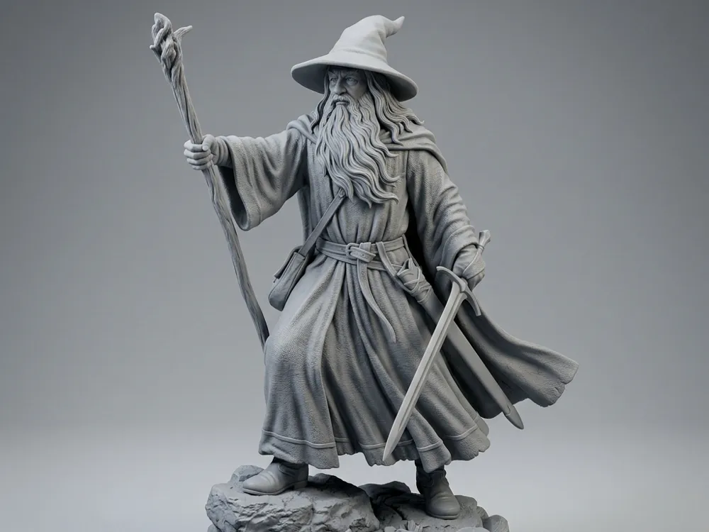 Figura decorativa: Gandalf the Grey Wizard LOTR Statue Figurine. Referencia del modelo original.