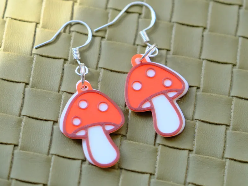 Cute Cartoon Mushroom Earrings
