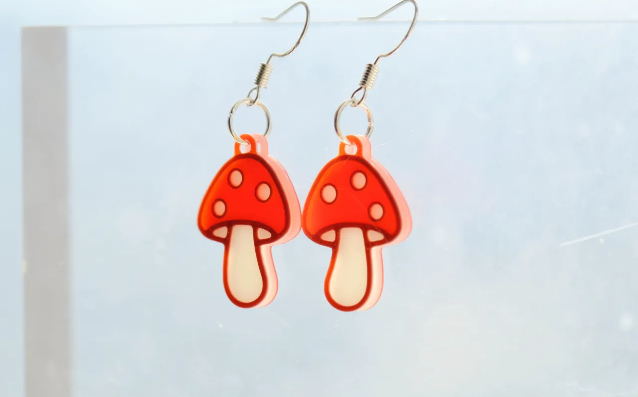 Cute Cartoon Mushroom Earrings view 3