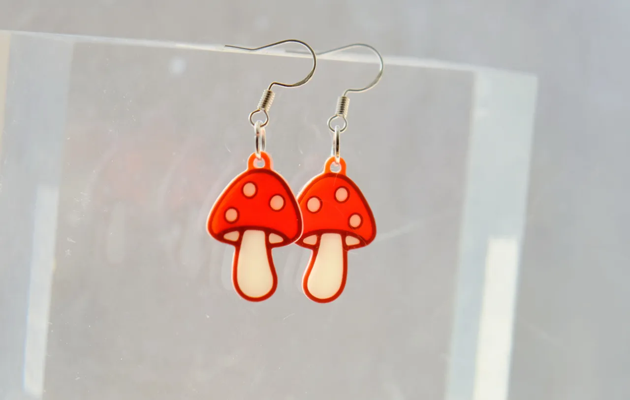 Cute Cartoon Mushroom Earrings view 4
