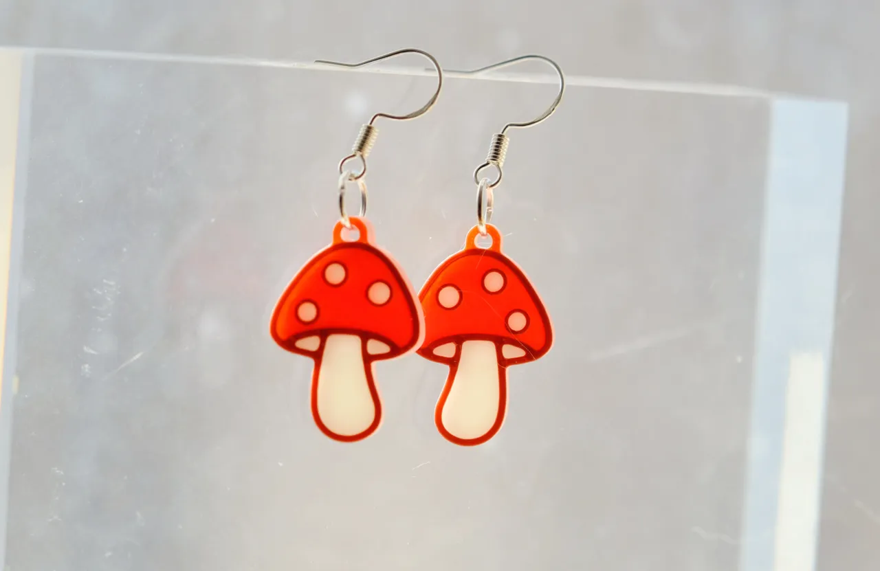 Cute Cartoon Mushroom Earrings view 2