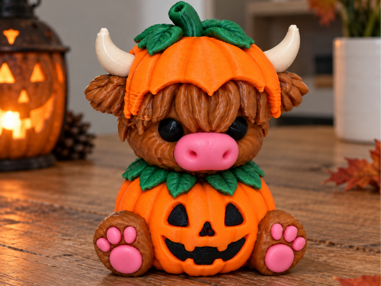 Highland Cow Pumpkin – Halloween Edition 3D model