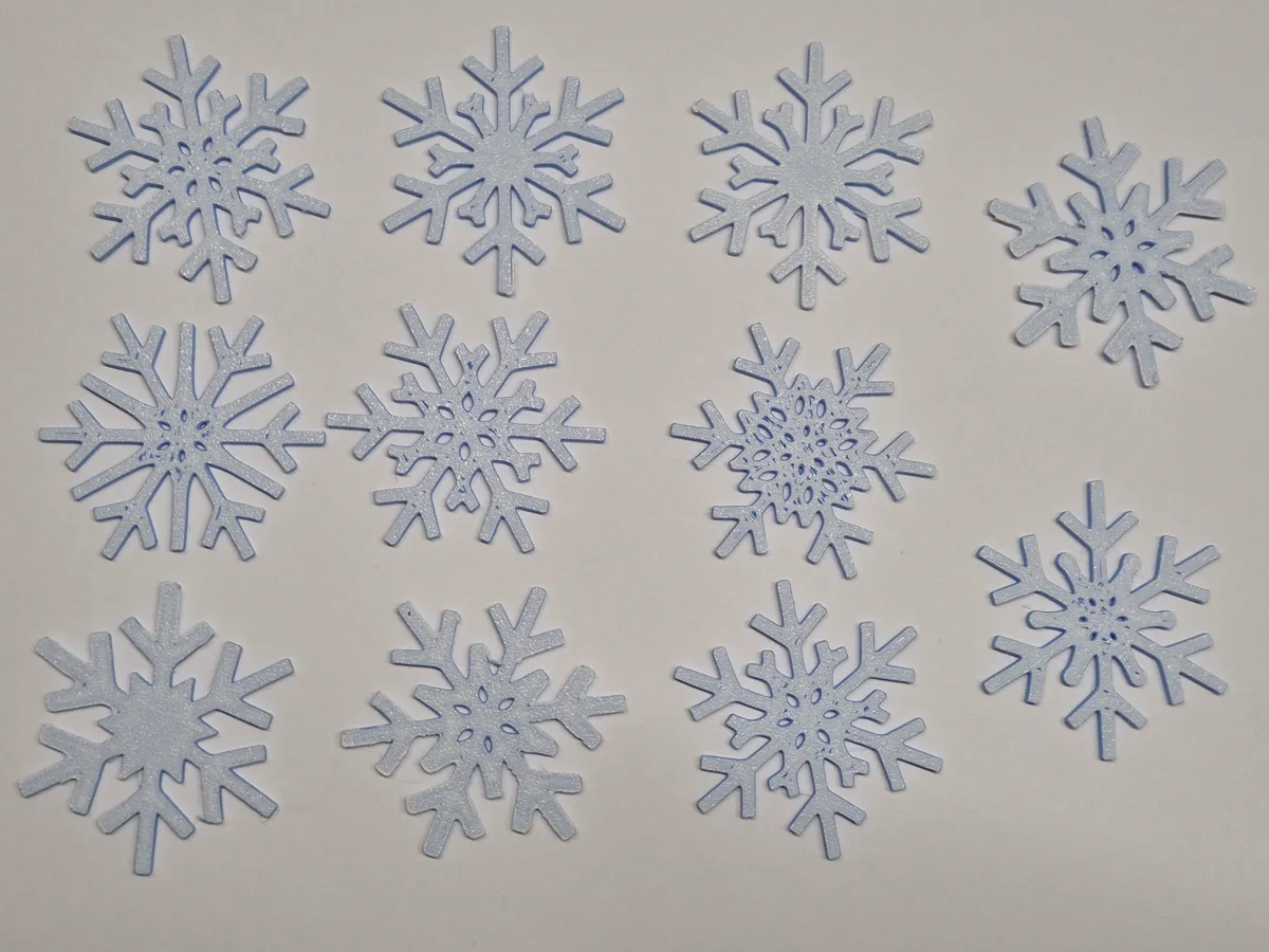 12 Different Snowflakes by ProjektDruk3D MakerWorld: Download Free 3D Models - 3D model önizlemesi