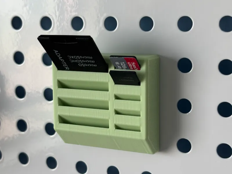 16mm round peg board SD & Micro SD card holder