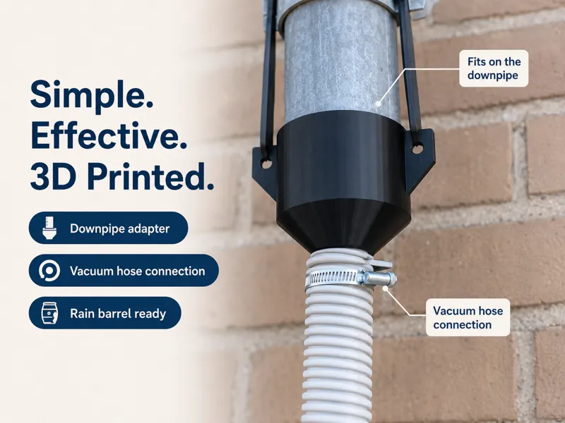 Rain Barrel Downpipe Adapter for Vacuum Hose