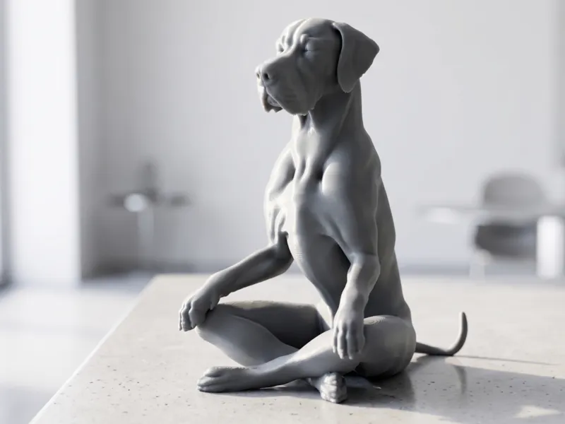 Meditating Great Dane Dog - Giant Zen Statue