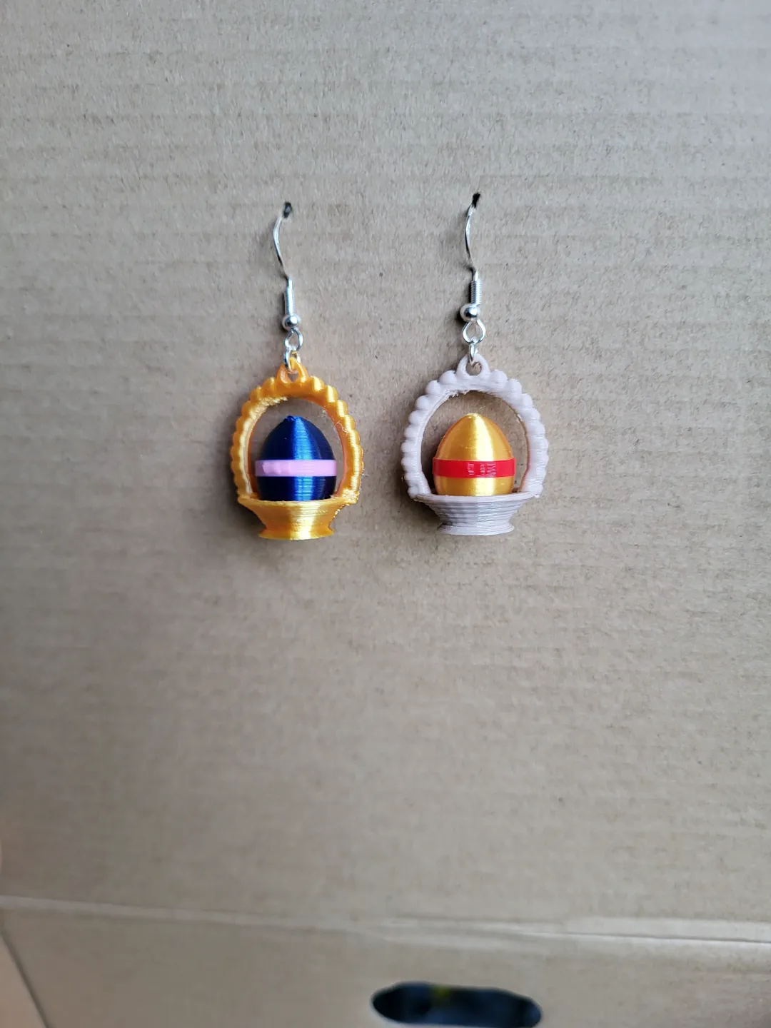 Easter basket earrings view 2