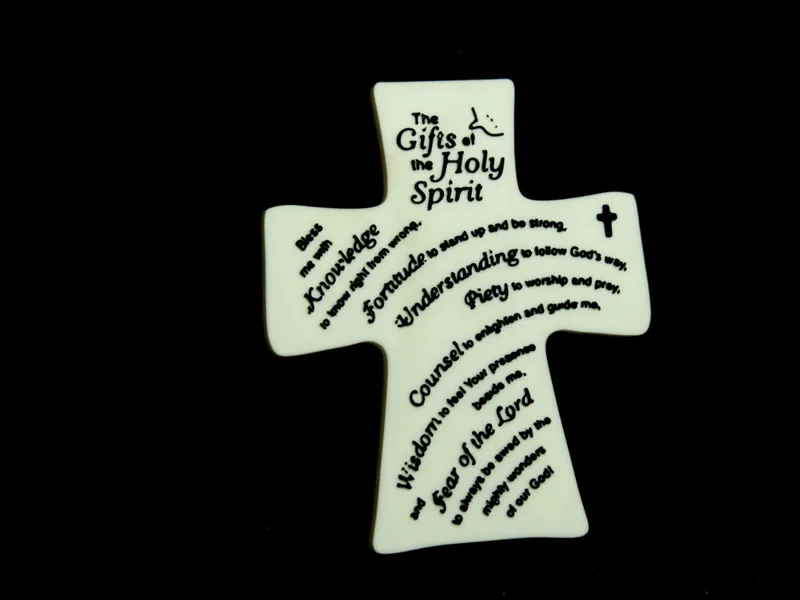 7 Gifts of the Holy Spirit Cross Plaque Decoration