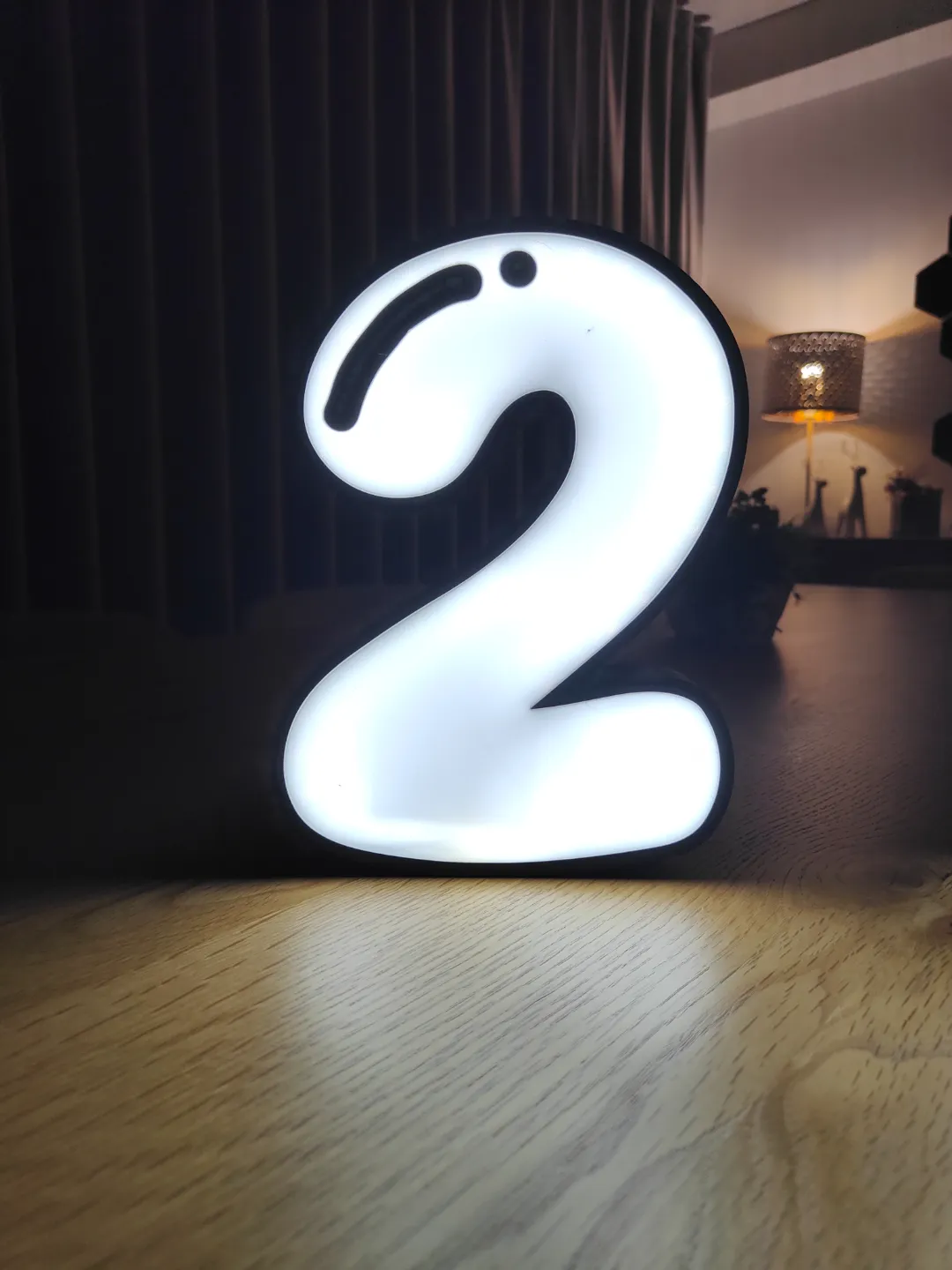 Number Two 2 - Lightbox - Lamp Led - Free 3D Print Model - MakerWorld