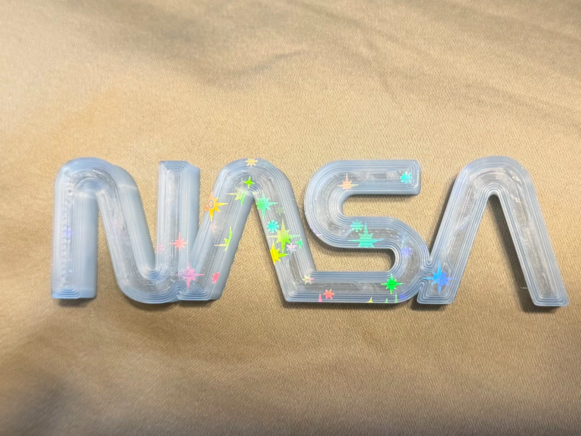 NASA Retro Logo - Trasparent 3d Effect Plate