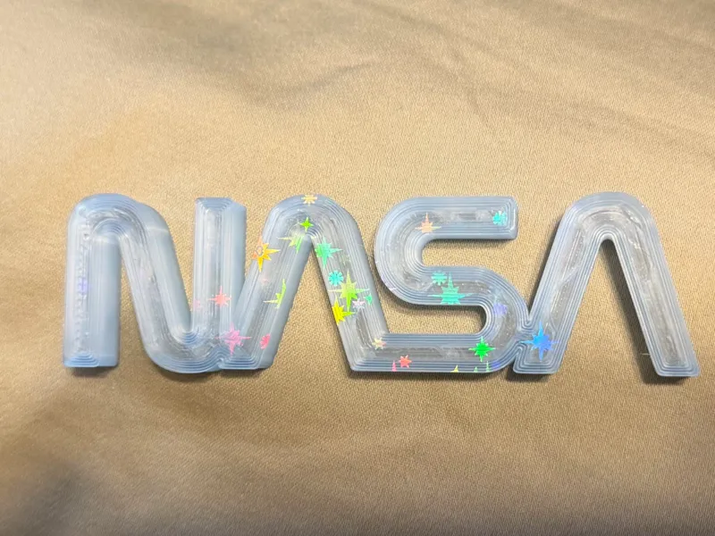 NASA Retro Logo - Trasparent 3d Effect Plate