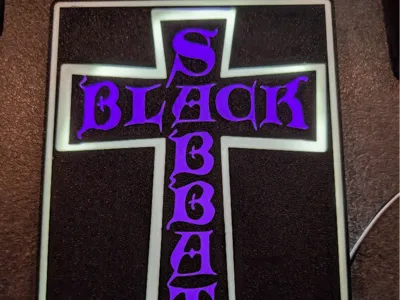 Black Sabbath Cross Lightbox