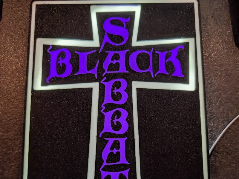 Black Sabbath Cross Lightbox