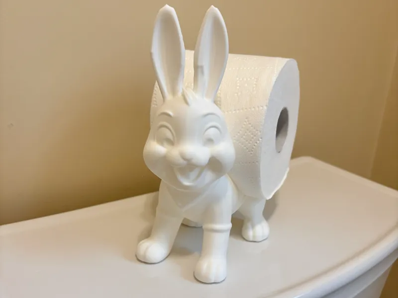 Cute Bunny Rabbit toilet paper holder fun decor