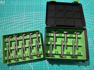 Forstner drill bit Gridfinity Box stackable