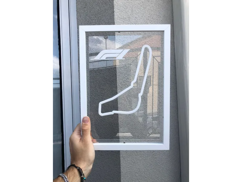 Framed Minimalist Formula 1 Monza Track Art