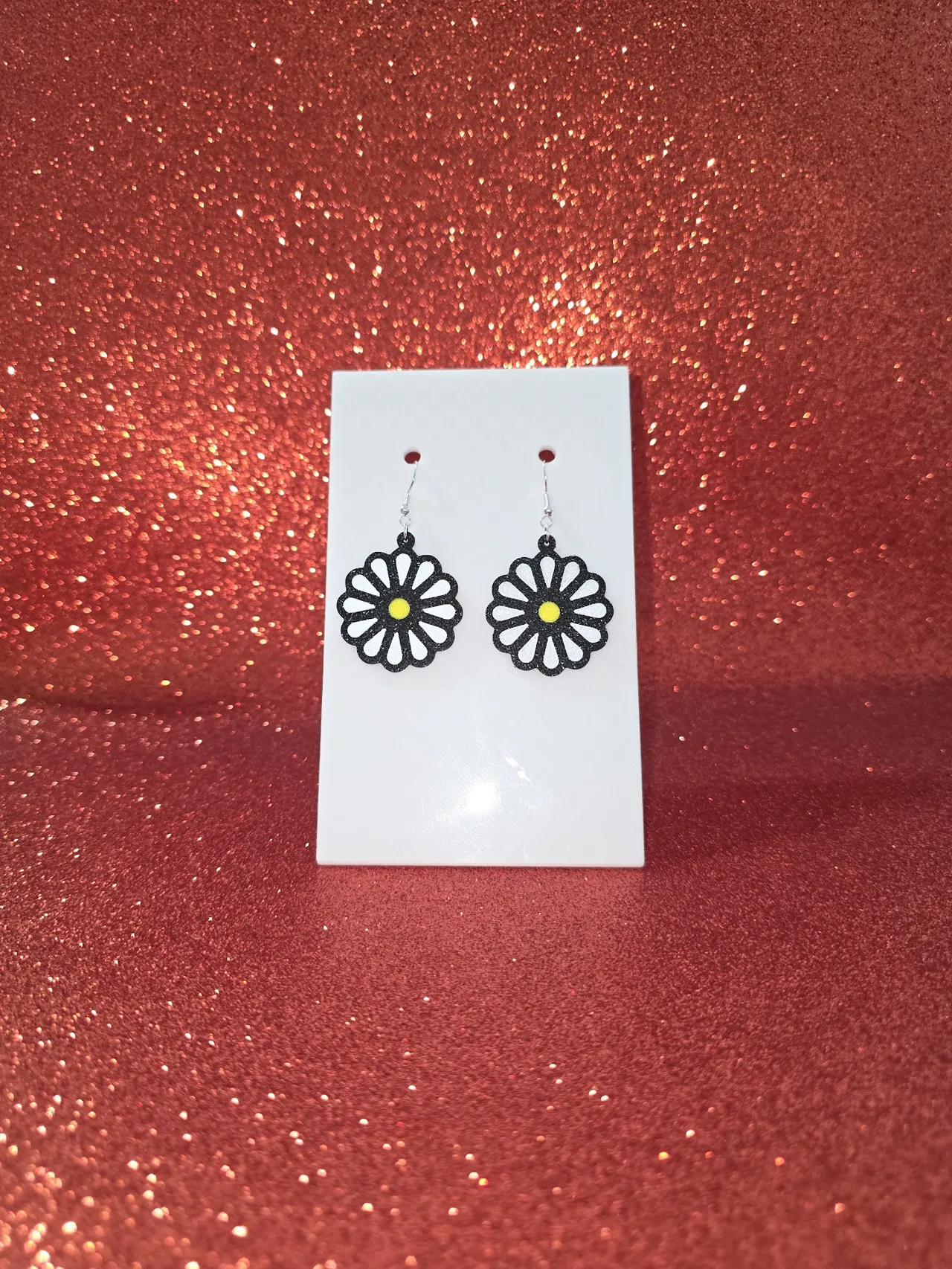 Round daisy earrings view 2