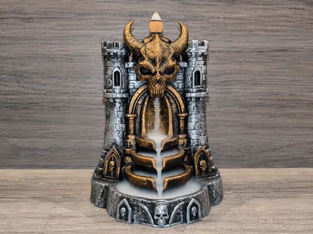 Demon Skull Castle Backflow Incense Burner
