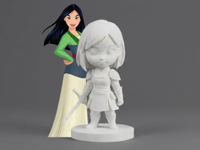 Mulan Chibi – Disney Princess - Free 3D Print Model - MakerWorld