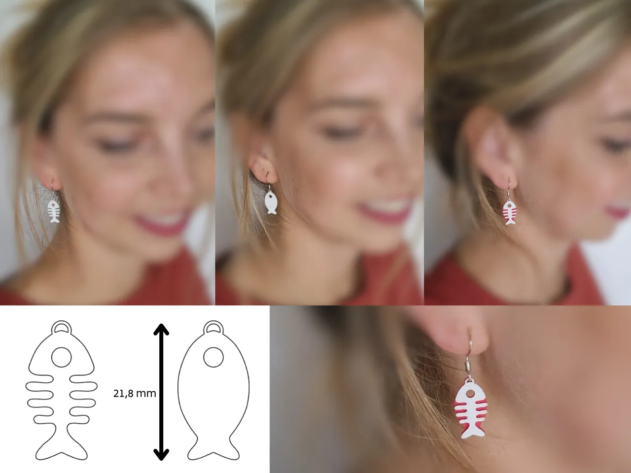 Fish earrings view 2