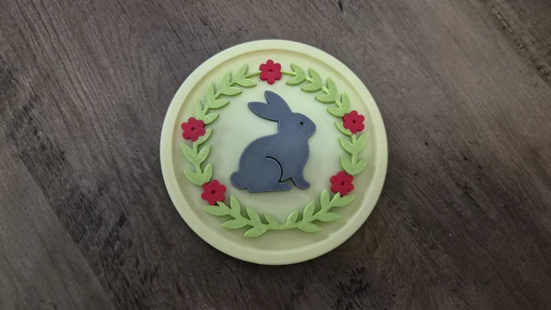 Easter Rabbit Coaster with Holder – Series #01