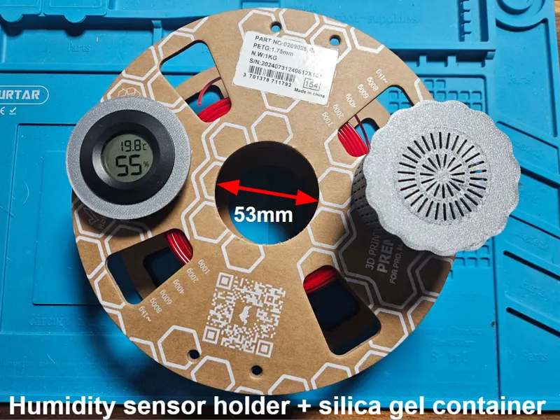 Drying container for Spool-53mm + Humidity Sensor