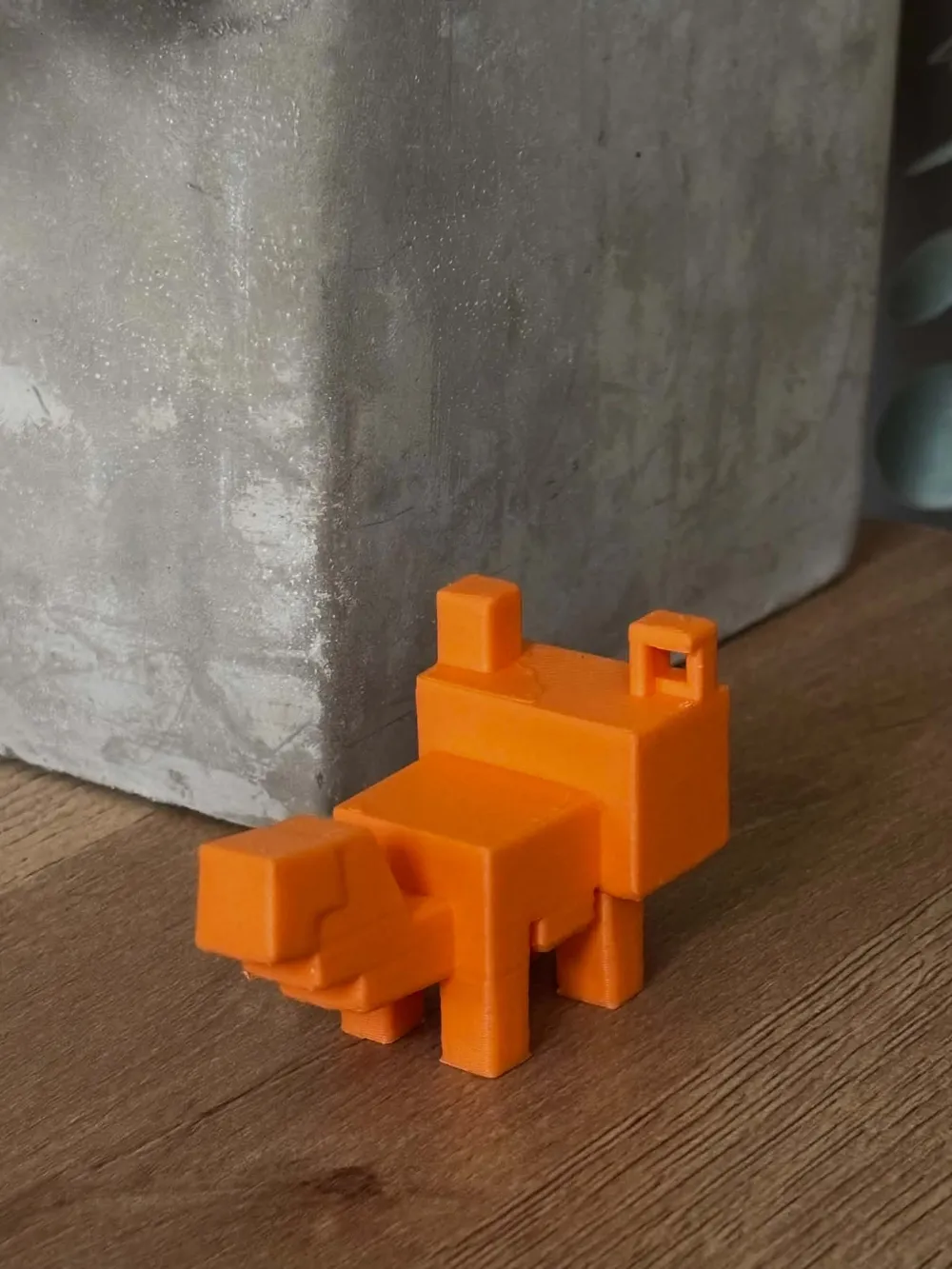Pixel Earth Icon Minecraft Fox - pixel keychain - Free 3D Print Model - MakerWorld