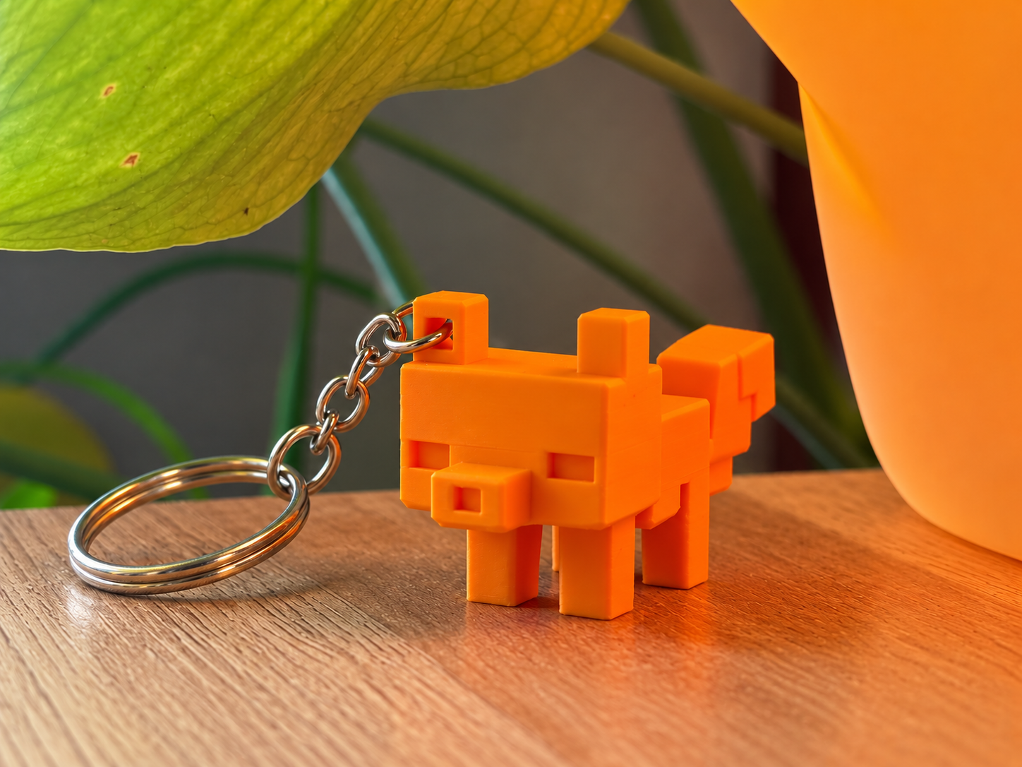 Minecraft Fox - pixel keychain 3D model