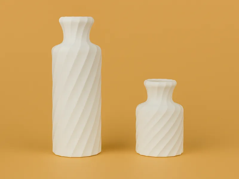 Set of creased Nordic Vases - Tall and Small