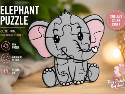 Cute elephant puzzle (9pcs)