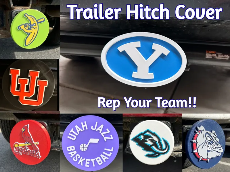Trailer Hitch Cover - Rep Your Team!