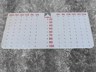Template for furniture handles up to 224 mm.