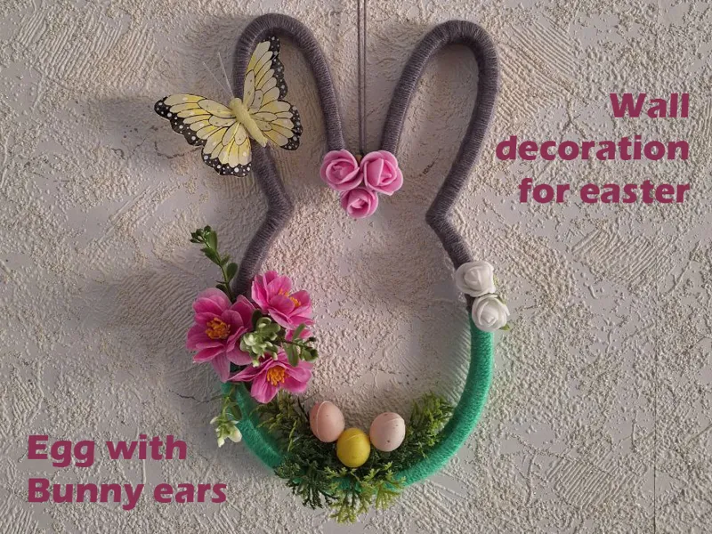 Egg with Bunny ears - Easter wall decoration DIY