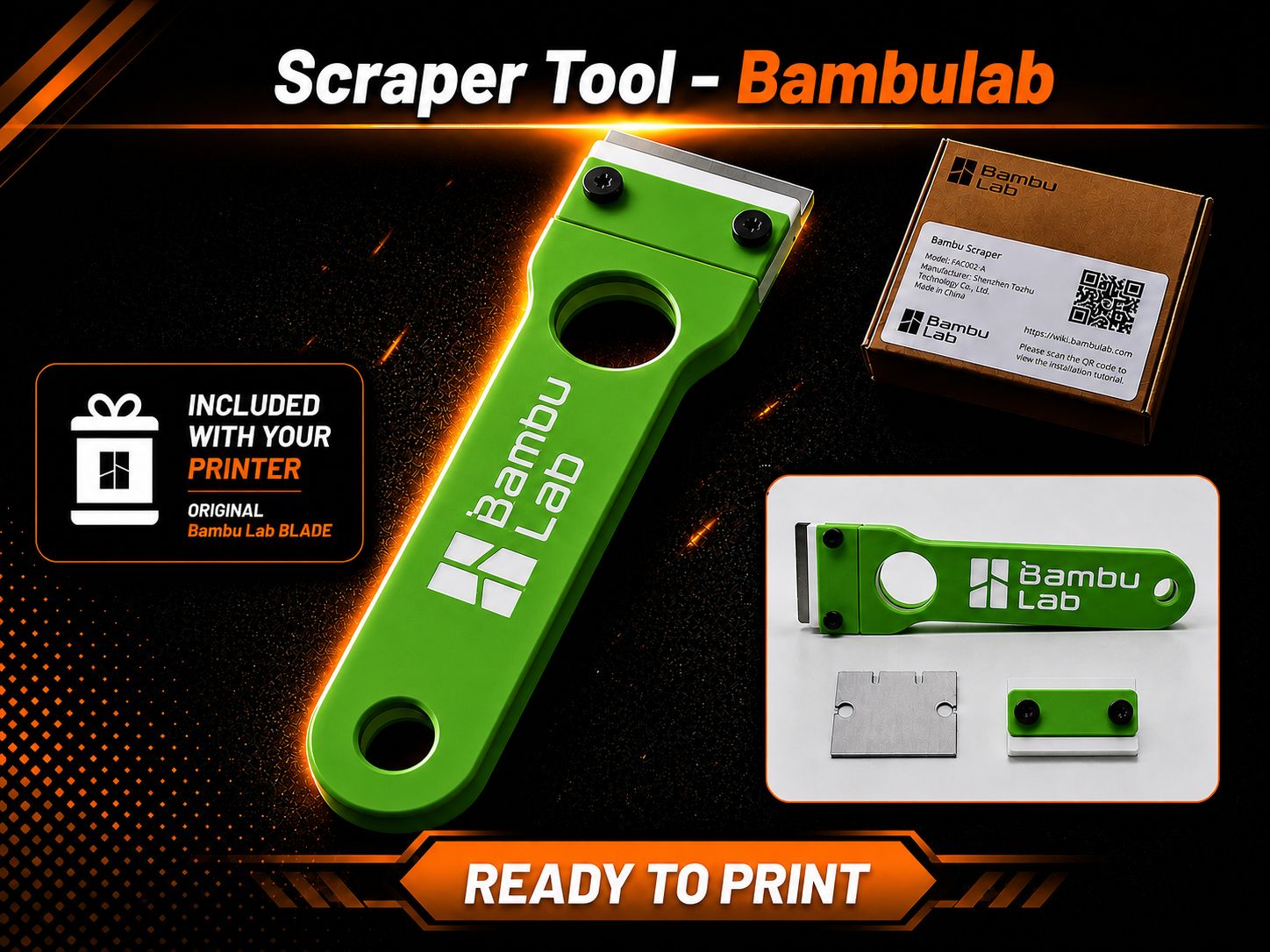 Miniatura 2 do modelo 3D Bambulab Scraper Tool