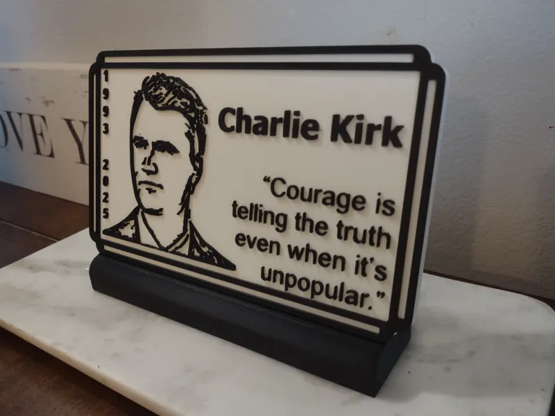 Charlie Kirk Memorial Plaque - 160x110
