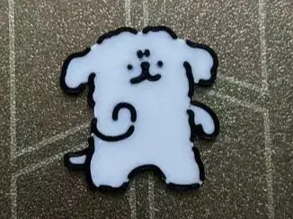 线条小狗打气钥匙扣（Maltese Dog）