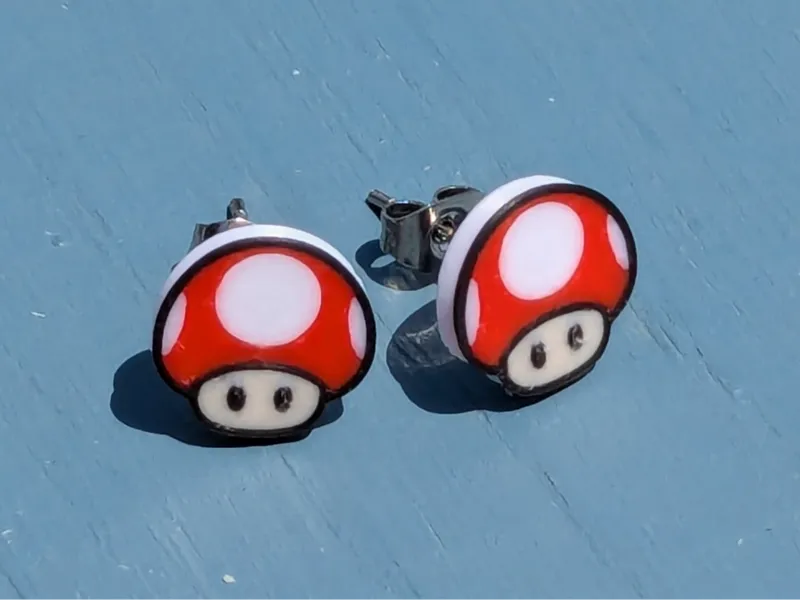 Mario Mushroom Stud Earring