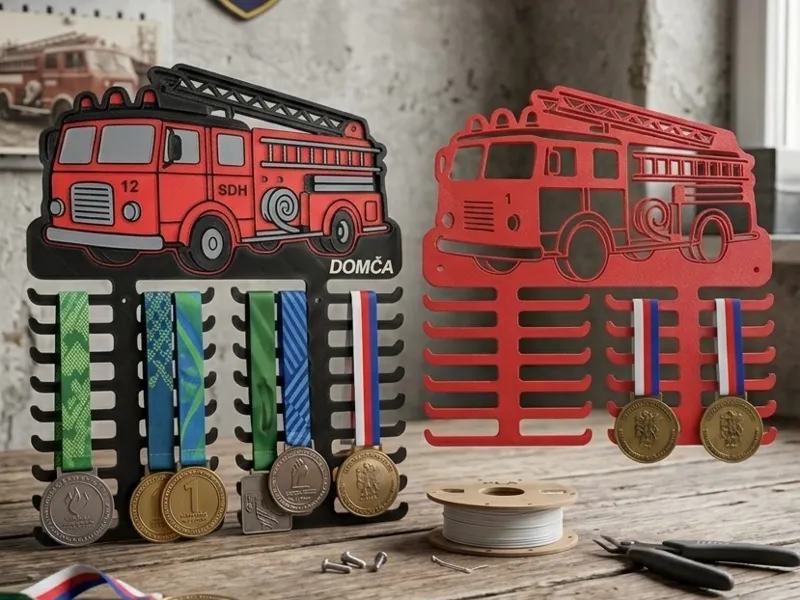 Medal Holder - Fire Truck - Fireman - Custom