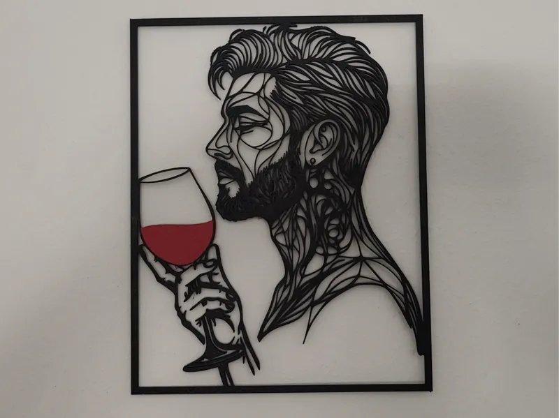 Man and wine - Wall art