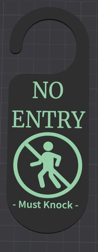 Door Hanger - No Entry, Must Knock, Logo
