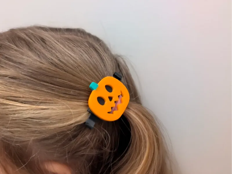 Pumpkin / Jack o Lantern Hair Clip - Halloween