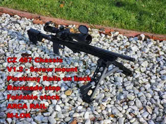 3D printed chassis with ARCA Rail for CZ 457