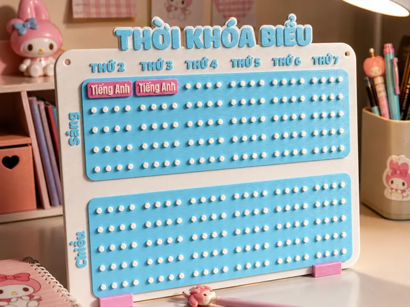 Cute 3D Printable School Timetable Board